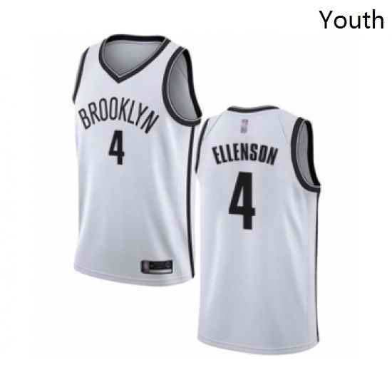 Youth Brooklyn Nets 4 Henry Ellenson Swingman White Basketball Jersey Association Edition